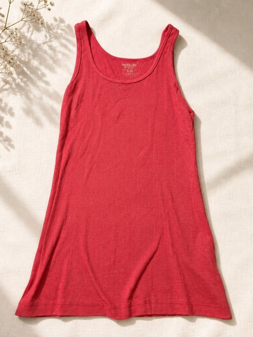 Mossimo Supply Co. Red Ribbed Tank Top - Women's Sleeveless Scoop Neck
